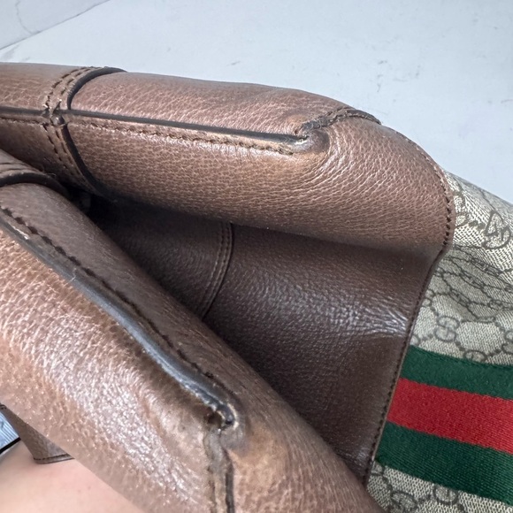 Gucci GG Supreme Monogram Web Ophidia Tote Brown. - Picture 4 of 16